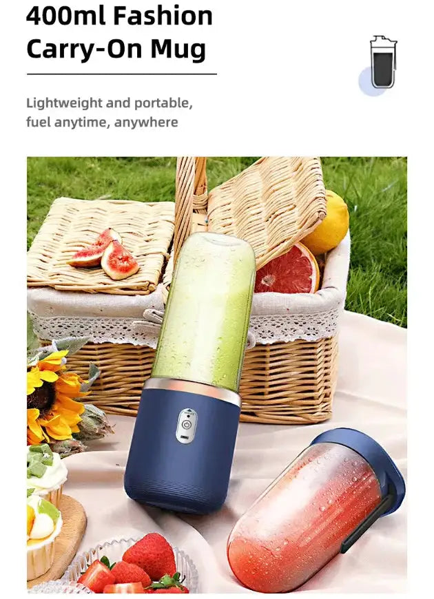 Portable Blender Bottle Electric 6 Blades Multifunction Juice Blender Fresh Juice Smoothie Blender Ice CrushCup Food Processor