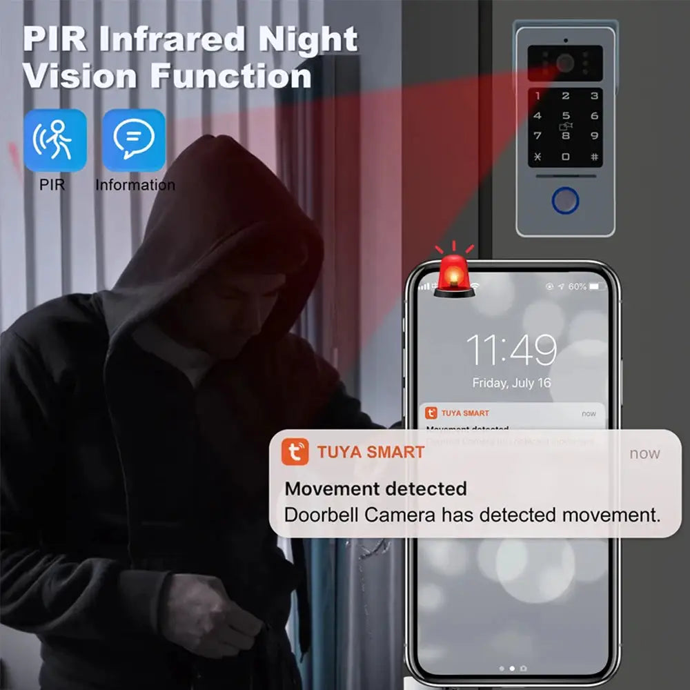 Support Tuya App WIFI 7/10in Video Doorbell Intercom Kits 1080P Monitor Outdoor Camera 2-Wire Audio Remote Unlock Door Phone