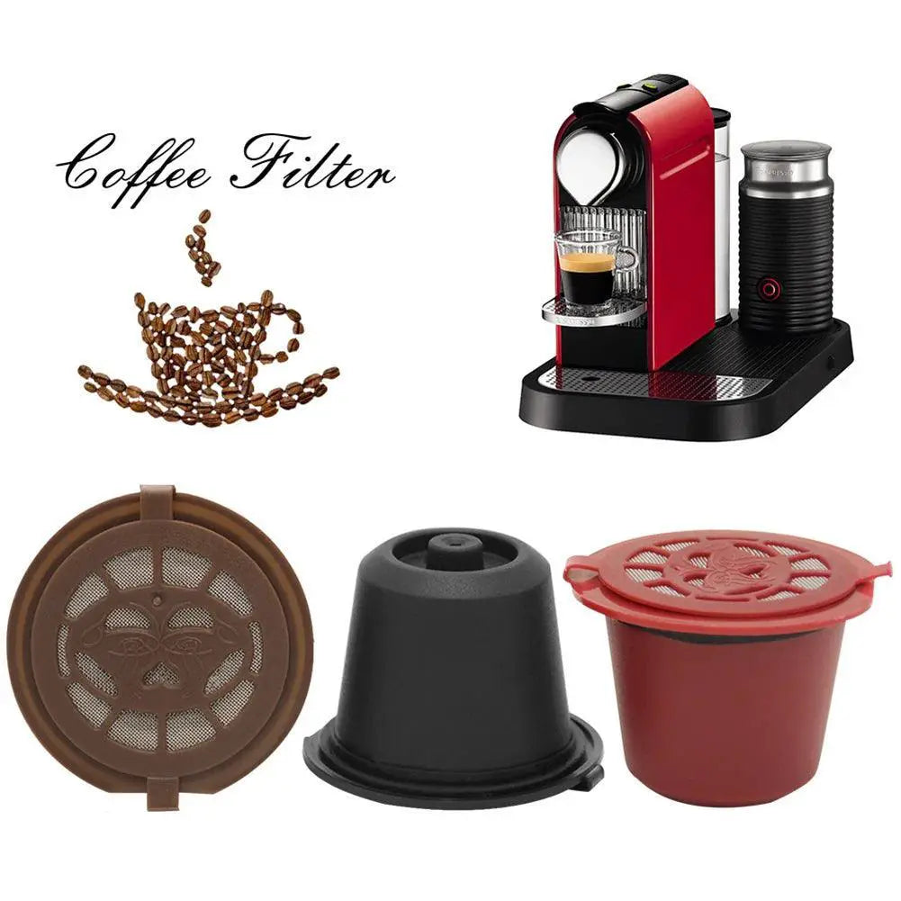 Refillable Reusable Coffee Capsule Filters 3 Pack Nespresso