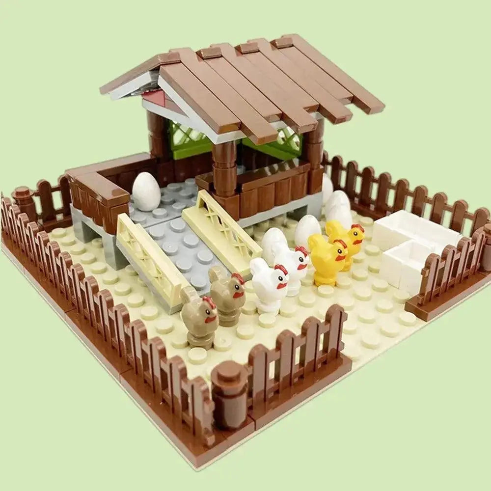 City Farm Animals Building Blocks Hen House Gift Set