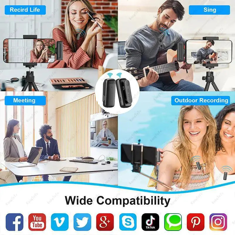 Wireless Lavalier Microphone Crystal Clear Audio Long Range