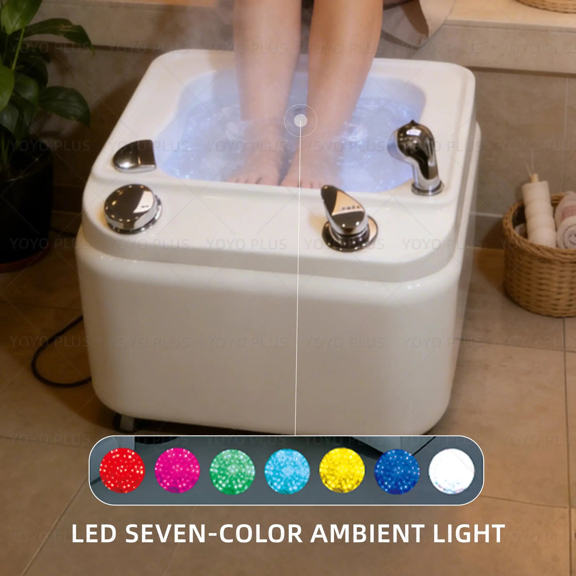 Foot Basin Constant Temperature Heating Massage Footbath with One-Button Drainage Timing Deep Clean Foot Bath for Salon