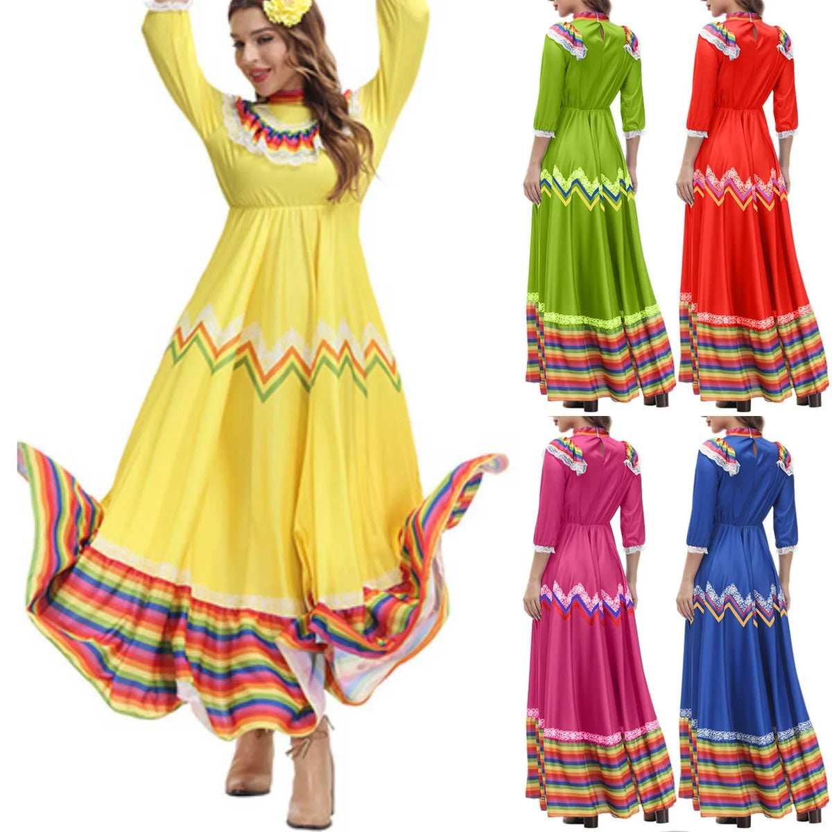 Mexican Celebration Pleated Dance Dress
