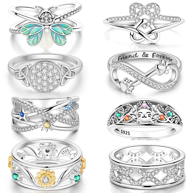 Ring Sterling Silver Star Moon