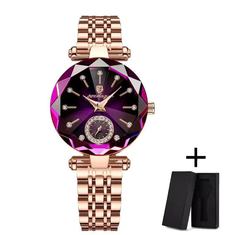 Elegant Rose Gold Women's Watch Swiss Timepiece Waterproof