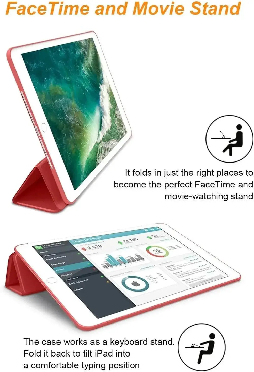 iPad Case Stylish Trifold Stand Cover For All Models