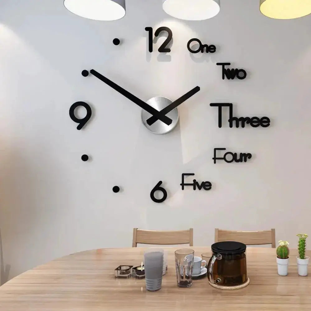 Contemporary DIY Mirror Wall Clock For Modern Living Rooms