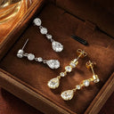 Oxtao Gold Moissanite Drop Earrings