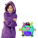 Cartoon Pets Hoodie Blanket: Cozy Kids Wearable Pajamas