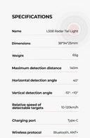 Magene Radar Bike Tail Light L508 Rear Brake Sensing Waterproof LED Taillight
