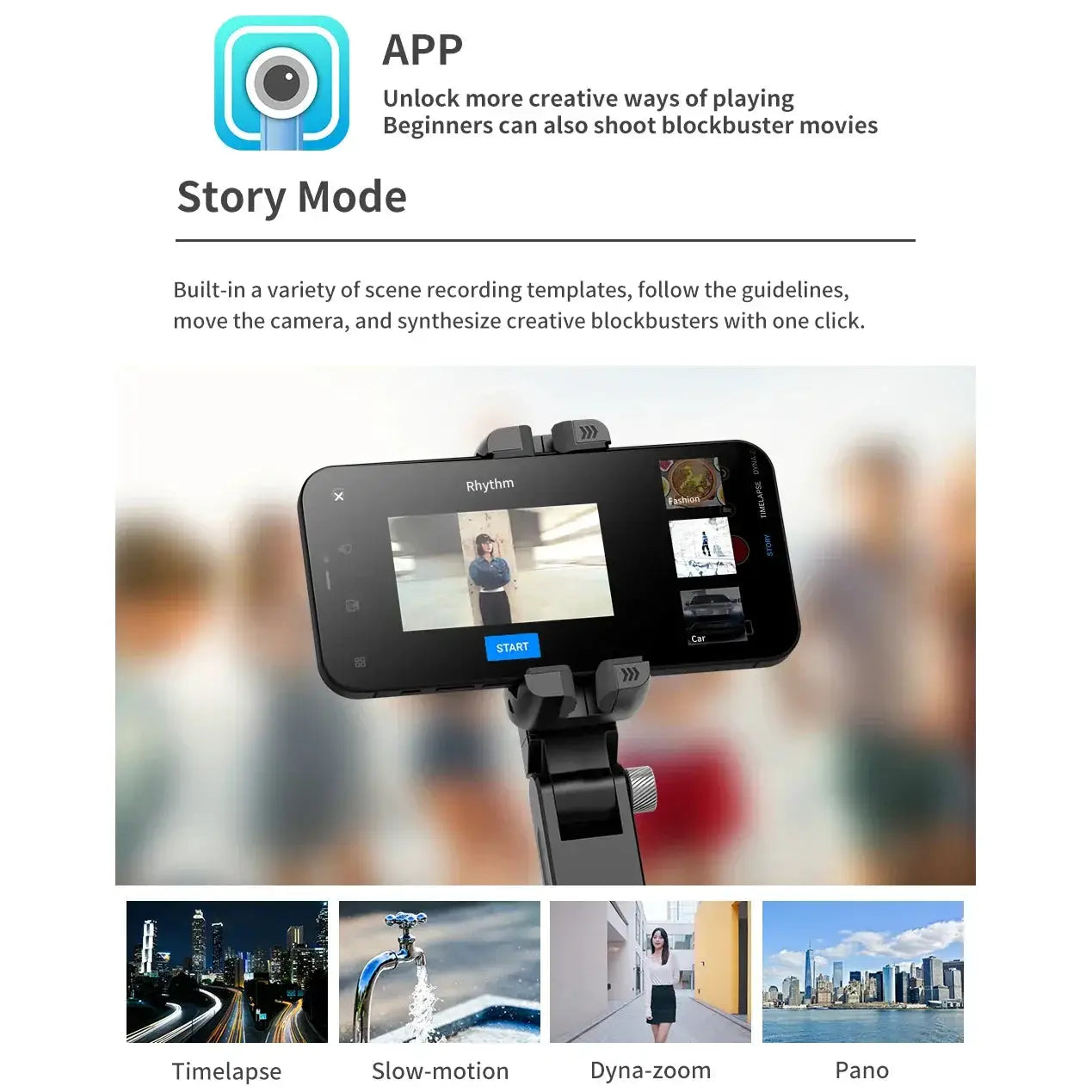 Gimbal Stabilizer Selfie Stick With Tripod LED Light