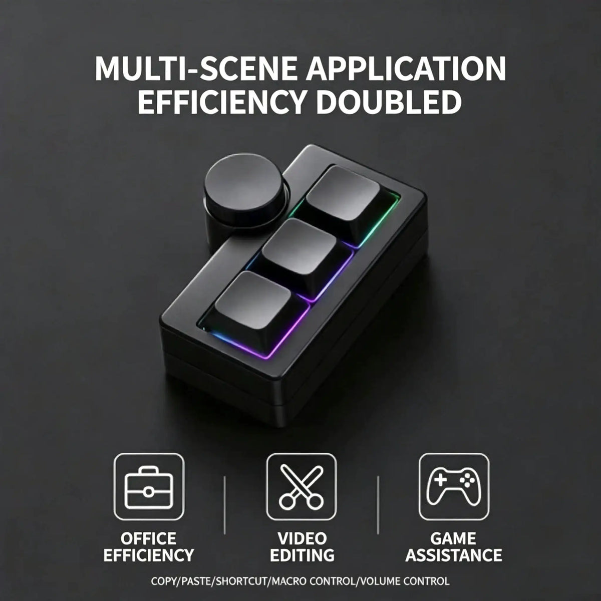 Hot-Swappable RGB Gaming Wired Mini Keyboard USB Portable Multi-Combination/Multi-Media Office/Gaming Custom Shortcut Keyboard