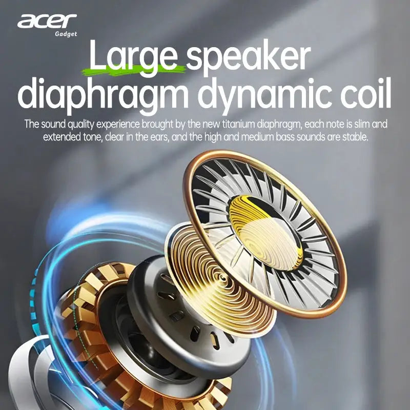 Acer Ohr503 Wireless Bluetooth Headphones with In-Ear Design, High-Definition Sound Quality, Noise Reduction for Calls, Comfortable Fit, Suitable for Sports, Running, and Cycling, Compatible with Mobile Phones and Tablets
