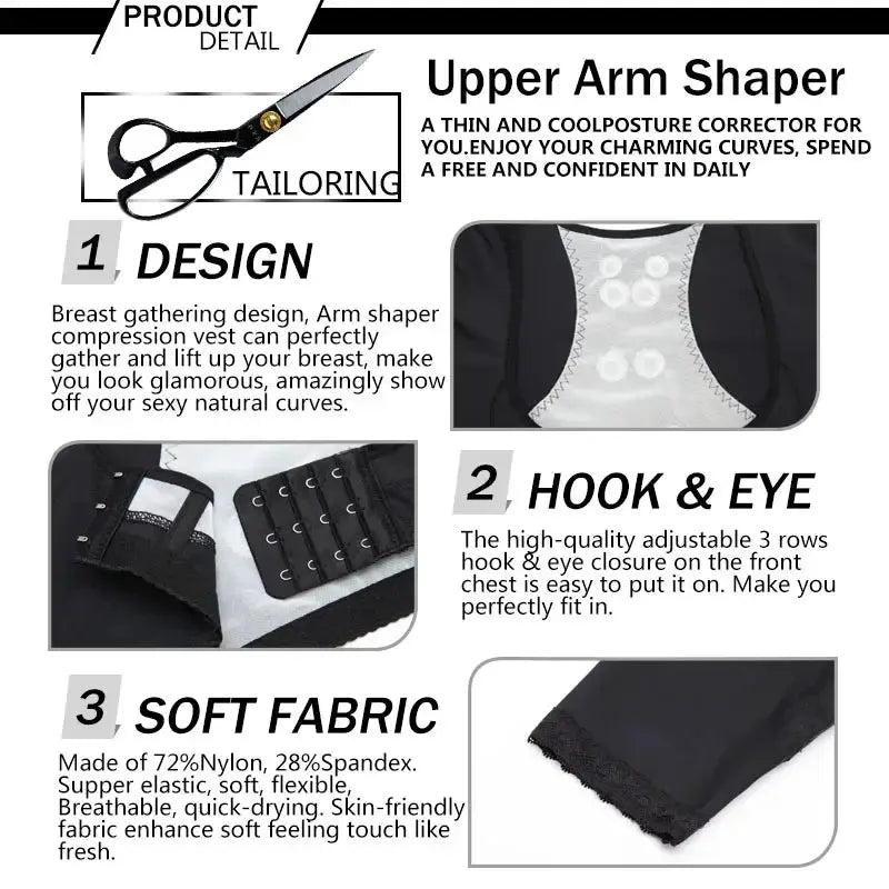 Post Surgery Upper Arm Shaper Compression Sleeves For Women