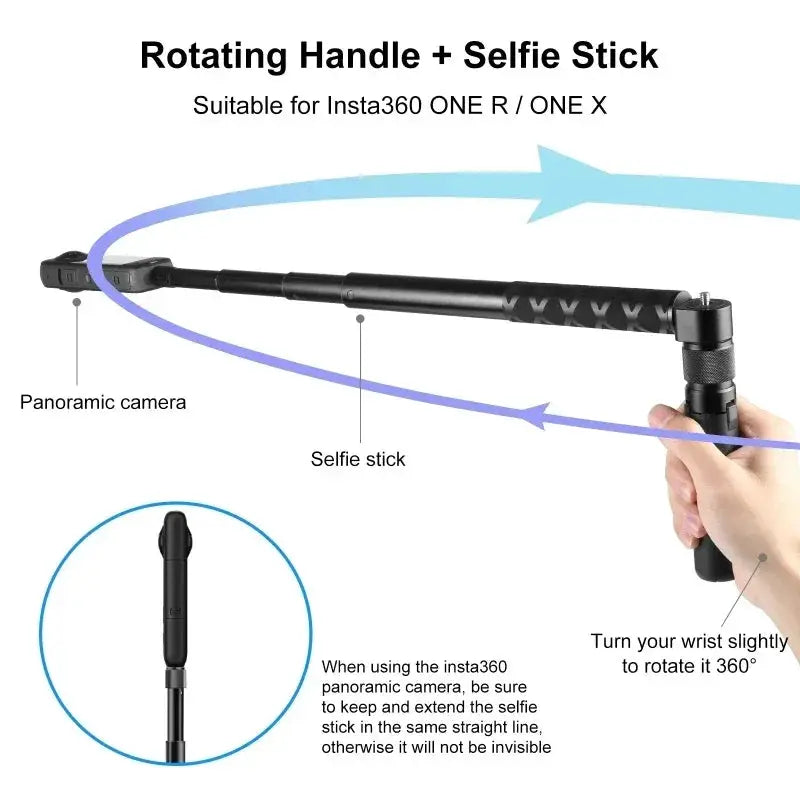 Invisible Selfie Stick Monopod For Insta360 X2 X3 X4 GoPro