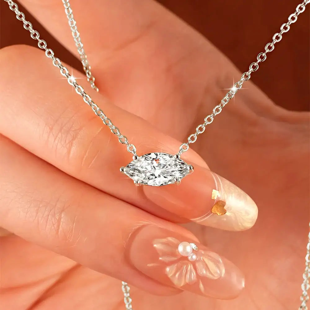 Gold Moissanite Solitaire Necklace — product image 3