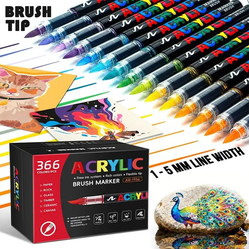 Vibrant Acrylic Brush Markers Kit — product view 8