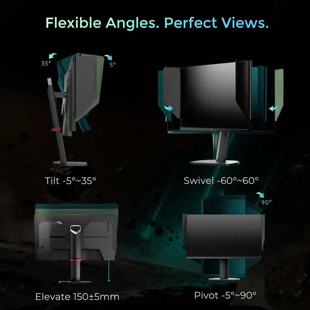 KTC H27E8 Gaming Monitor, 27-inch 2560×1440 Fast IPS Screen, 240Hz Refresh Rate & 275Hz OC, 1ms MPRT Response Time, HDR400, FreeSync & G-Sync Compatible, Low Blue Light & Flicker-Free, Adjustable Stand & 100x100mm VESA Mount
