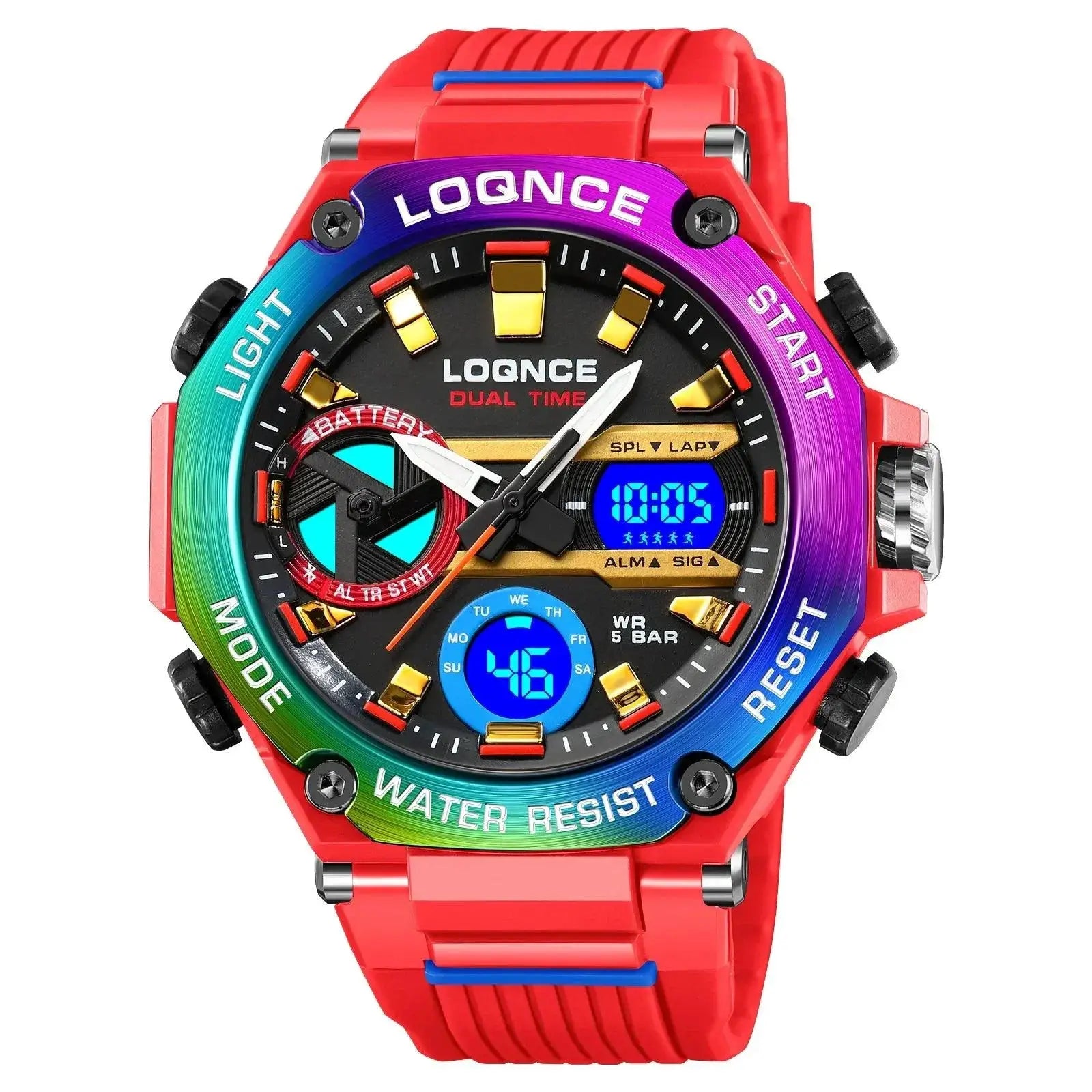 LOQNCE Mens Sports Watch Elegant Dual Movement Timepiece