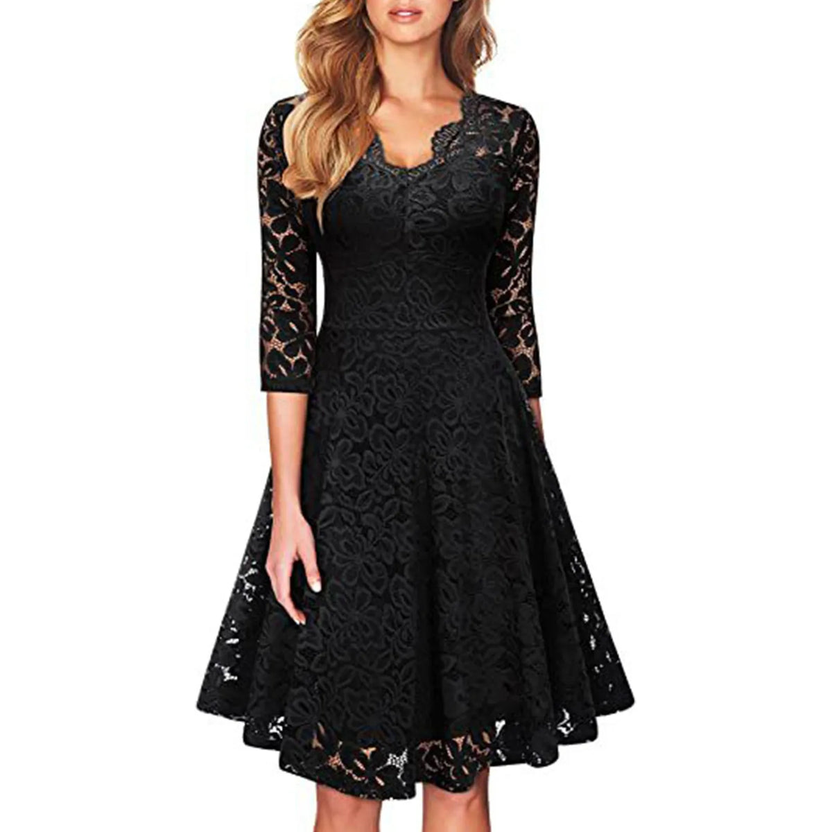Vintage Lace Mesh Swing Dress