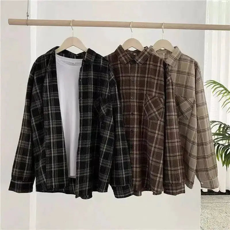 Oversized Plaid Shirt for Women Korean Fashion Statement