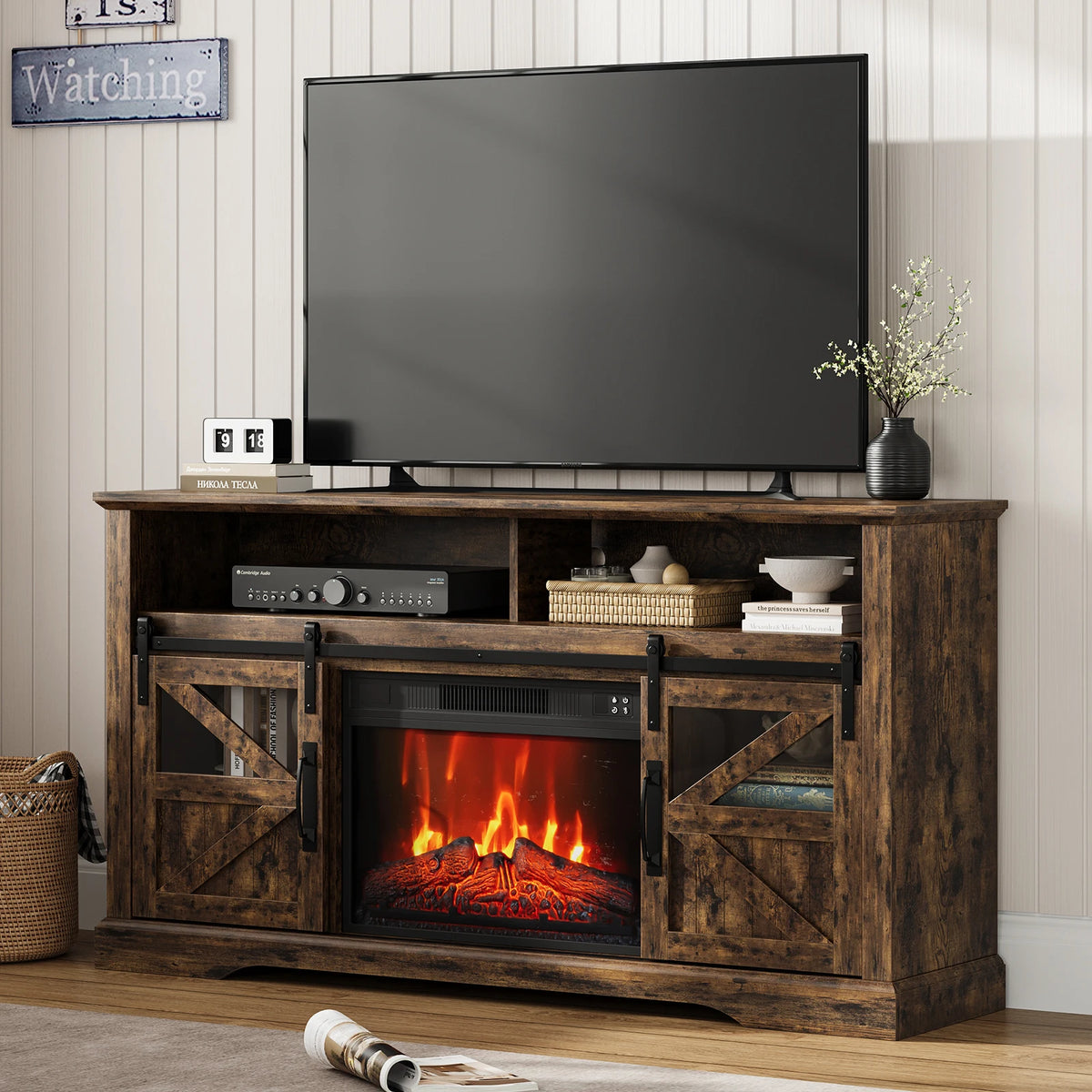 Wooden Electric Fireplace