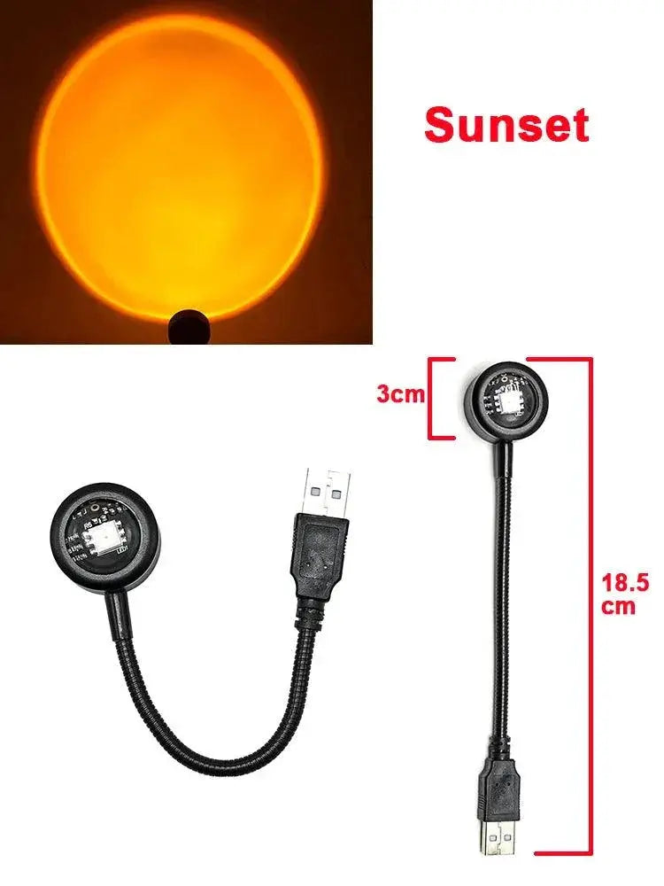 USB LED Sunset Lamp Night Light Projector for Decor Magic