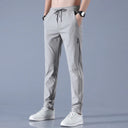 Ice Silk Men's Pants Summer New Black Gray Casual Wear