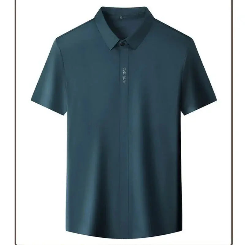 Luxurious Mulberry Silk Men Short Sleeve Business Shirt
