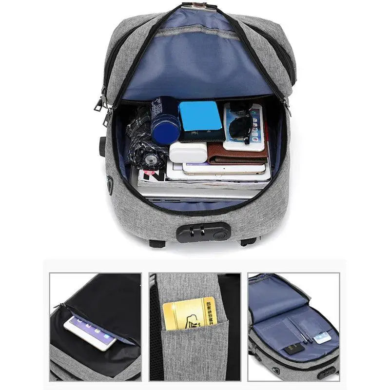 Mens Waterproof Backpack With Charging Port For Business