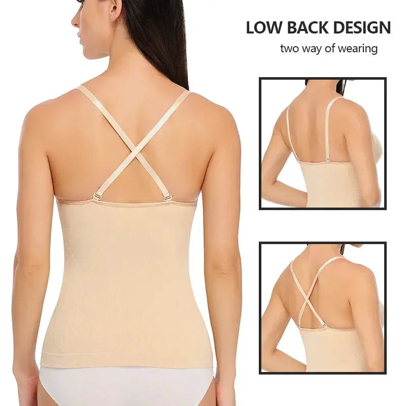 Seamless Plus Size Body Shaper Tank Top With Removable Pads
