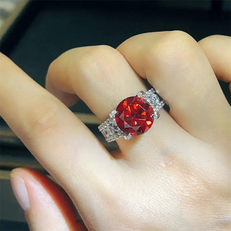 Sterling Silver Sterling Silver Red Moissanite Ring — product image 6