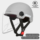 Adult's Half Helmet With Goggles for Motorbike & Bicycle- Cartoon Design, 3C Certified for Men and Women.