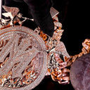 Gold Rose Gold Plated Cubic Zirconia Hip Hop Charm Fire
