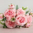 Rose Pink Silk Peony Wedding Bouquet - Artificial Decoration