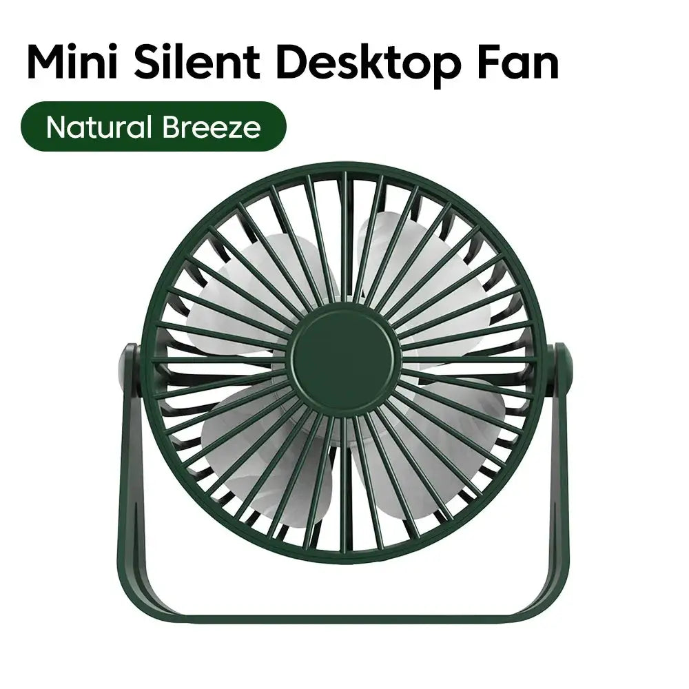 Desk Fan Portable Mini USB Rechargeable Fan Ultra Quiet Suitable For Home Desk Office Student Dormitory Computer Summer