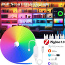 ZigBee 3.0 RGBIC Neon LED Strip 1M 2M 3M 5M With Alexa Tuya Mood Lighting Smart Home Compatible