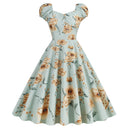 Floral Slash Neck Swing Dress