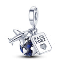 Silver Rainbow Flower Dragonfly Charm
