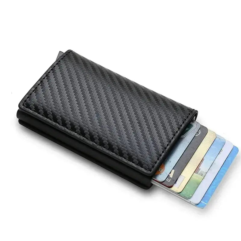Dienqi Carbon RFID Wallet For Men Mini Slim Card Holder