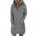 Drawstring Hooded Sweatshirt Dress