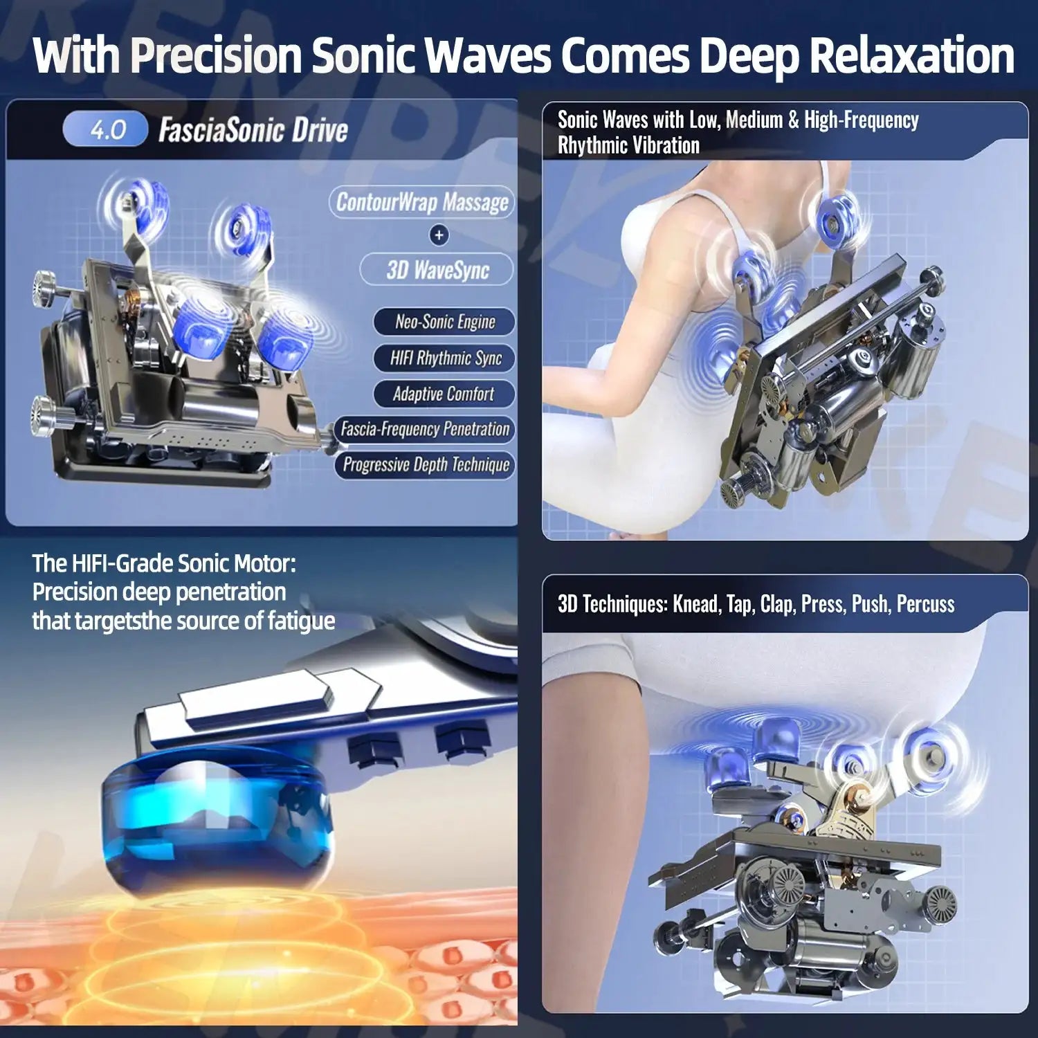 SonicWave™ 3D Full Body Massage Chair Zero Gravity SL Track Foot Massage Heating Bluetooth AI Voice