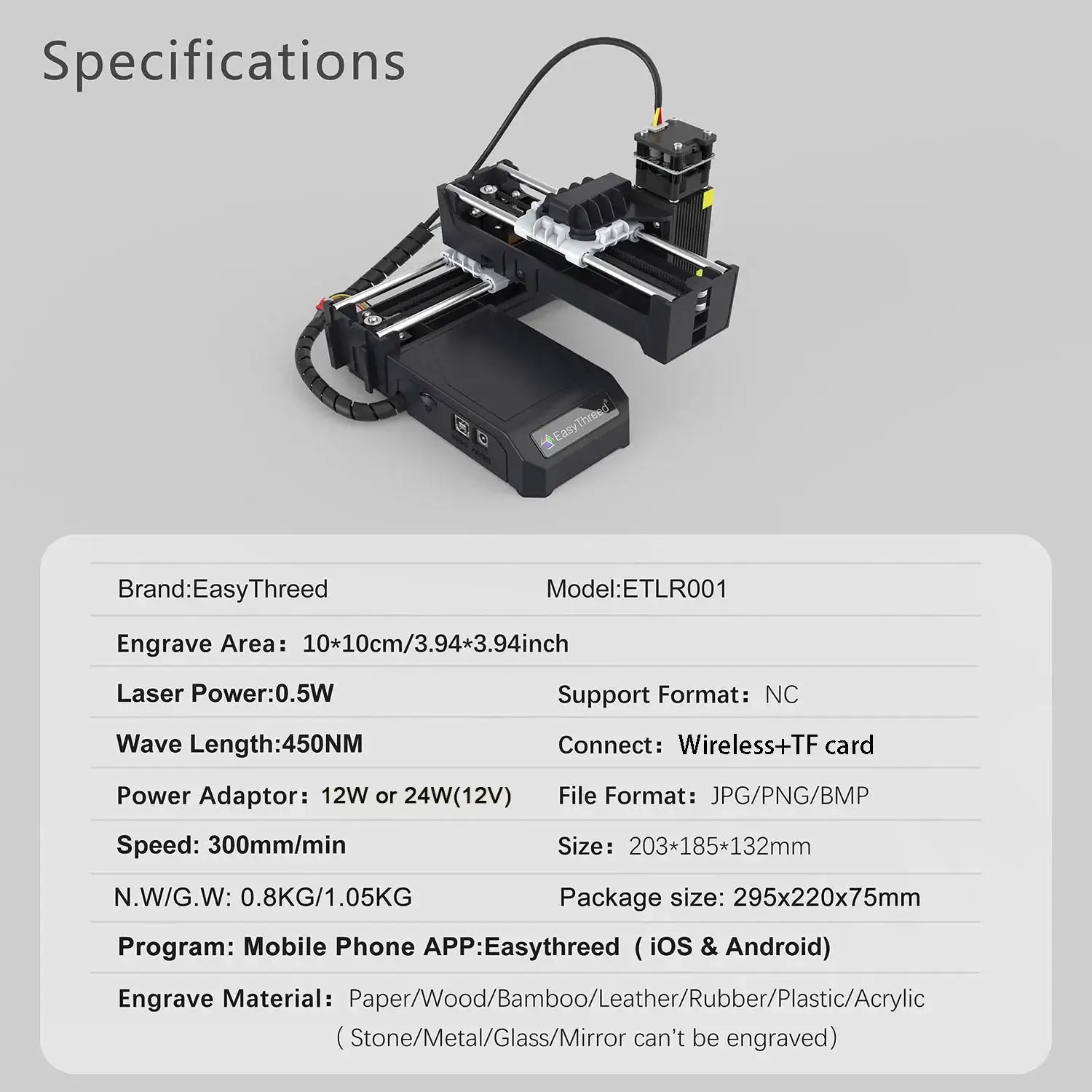 EasyThreed 0.5W Laser Engraver Entry Kit For Beginners