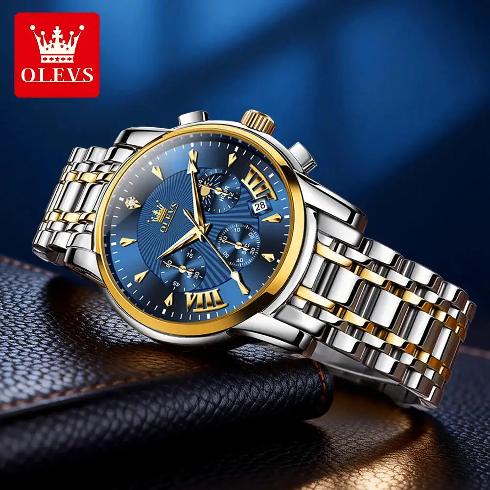 Olevs Mens Stainless Moon Phase Watch — product image 2
