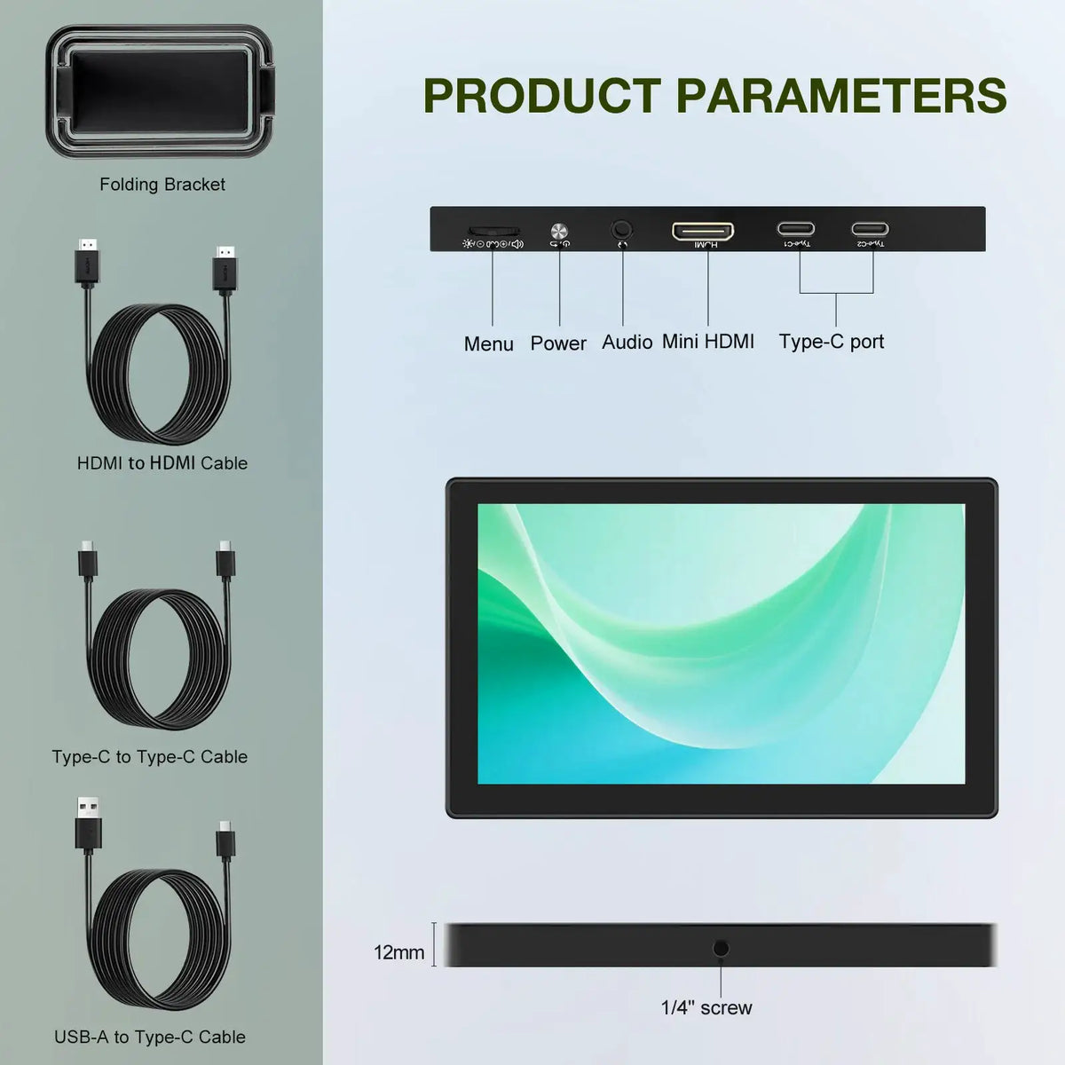 Unew Premium 6 inch 1920x1080 60Hz Mini Monitor - Portable Second Screen for Computer, Car & DIY System 【USA Warehouse】