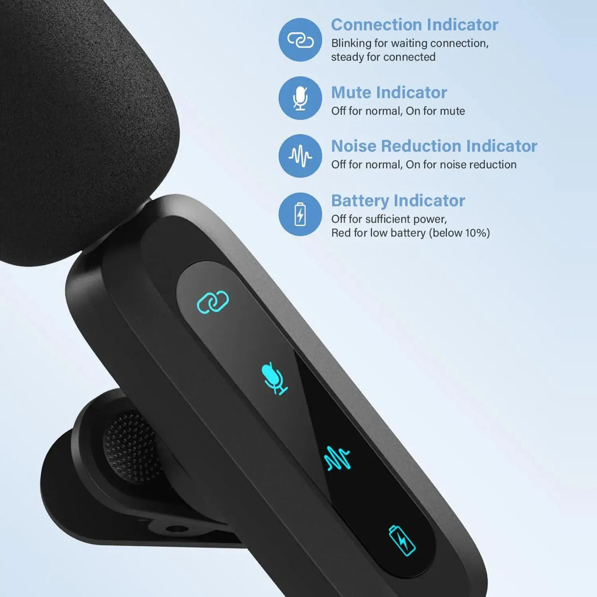 Lavalier Microphone, Compact and Durable, Long Battery Life, Type-C, Used for Video Production, Live Streaming, Interview
