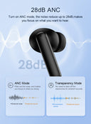 QCY T13 ANC Earphone Bluetooth 5.3 Active Noise Cancellation Earbuds