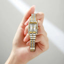 Square Stainless Steel Quartz Watch Stylish Water Resistant