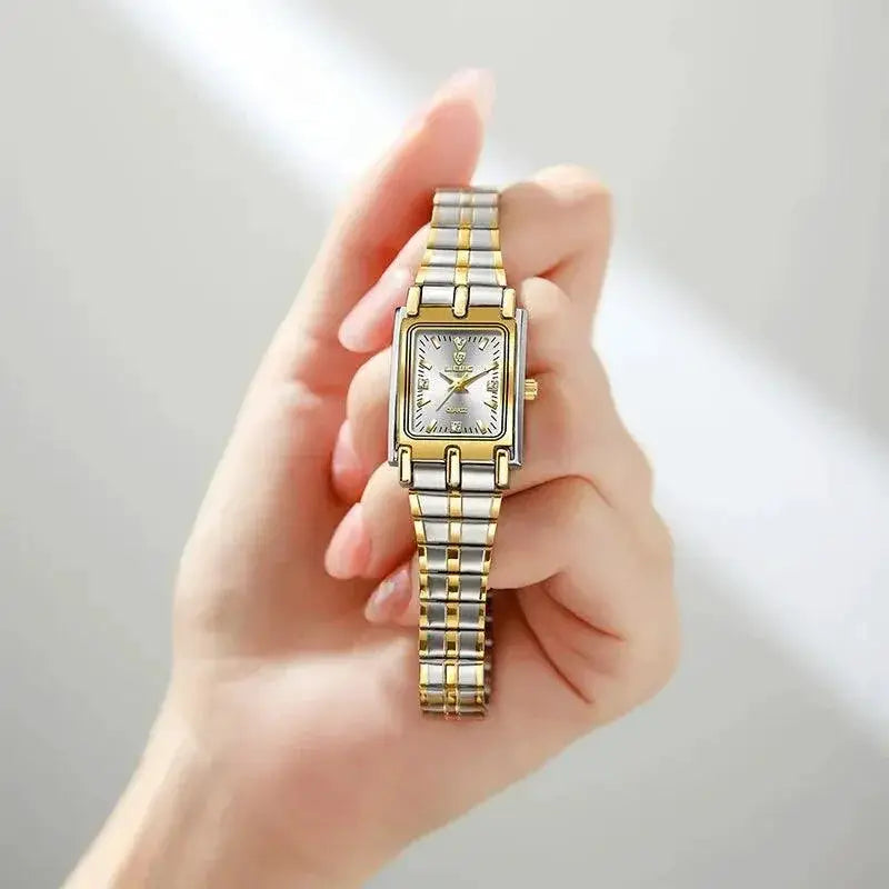 Square Stainless Steel Quartz Watch Water Resistant