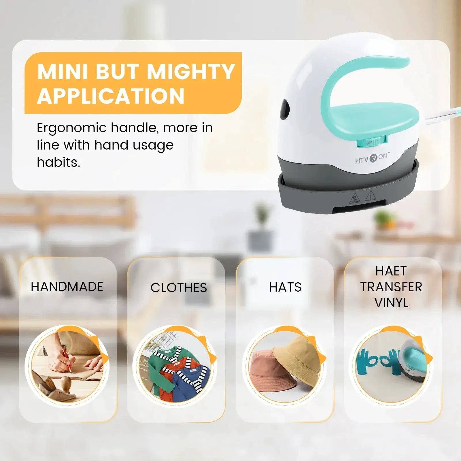 HTVRONT 2nd Gen Portable Mini Heat Press For HTV Transfers